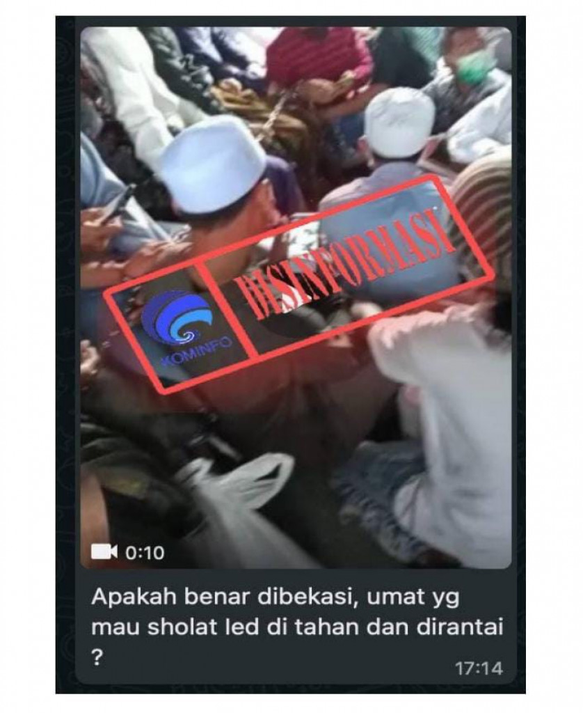 [DISINFORMASI] Video Sekumpulan Orang yang akan Melaksanakan Salat Iduladha Ditangkap dan Dirantai di Bekasi
